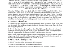 Thông tư 47/2001/TT-BNN-CS hướng dẫn thực hiện Quyết định 141/2000/QĐ-TTg và  28/2001/QĐ-TTg