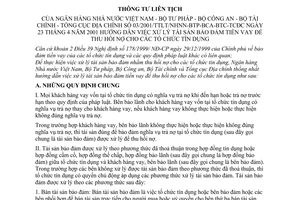 Thông tư liên tịch 03/2001/TTLT/NHNN-BTP-BCA-BTC-TCĐC 0 xử lý tài sản bảo đảm tiền vay để thu hồi nợ cho tổ chức tín dụng