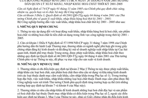 Thông tư 01/2001/TT-BCN hướng dẫn quản lý xuất khẩu, nhập khẩu hoá chất thời kỳ 2001-2005