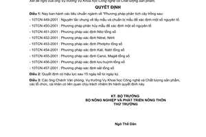 Quyết định 48/2001/QĐ-BNN/KHCN tiêu chuẩn ngành