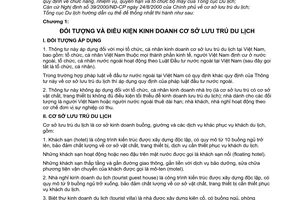 Thông tư 01/2001/TT-TCDL cơ sở lưu trú du lịch để hướng dẫn thực hiện Nghị định 39/2000/NĐ-CP