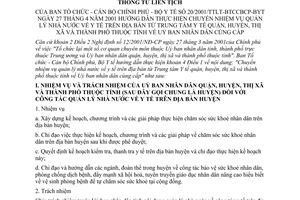 Thông tư liên tịch 20/2001/TTLT-BTCCBCP-BYT hướng dẫn nhiệm vụ quản lý Nhà nước y tế trên địa bàn từ Trung tâm y tế quận huyện thị xã