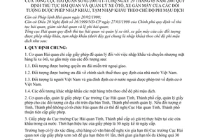 Thông tư 02/2001/TT-TCHQ quy định thủ tục hải quan và quản lý xe ôtô, xe gắn máy đối tượng được phép nhập khẩu, tạm nhập khẩu theo chế độ phi mậu dịch