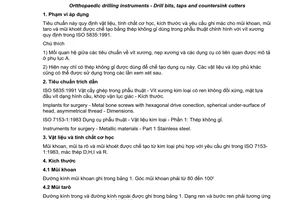 Tiêu chuẩn Việt Nam TCVN 6802:2001 (ISO 9714-1:1991) về Dụng cụ khoan chỉnh hình - Mũi khoan, mũi taro và mũi khoét do Bộ Khoa học Công nghệ và Môi trường ban hành