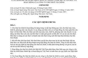 Nghị định 16/2001/NĐ-CP tổ chức và hoạt động của Công ty cho thuê tài chính