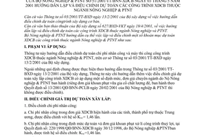 Thông tư 51/2001/TT-BNN hướng dẫn lập và điều chỉnh dự toán các công trình xây dựng cơ bản thuộc ngành nông nghiệp và phát triển nông thôn