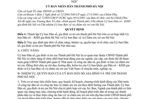 Quyết định 20/2001/QĐ-UB thành lập Uỷ ban Dân số, gia đình và trẻ em Thành phố Hà Nội