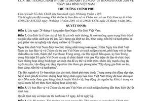 Quyết định 72/2001/QĐ-TTg Ngày Gia đình Việt Nam