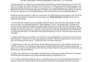 Chỉ thị 11/2001/CT-UB triển khai Tháng hành động vì trẻ em 15/5 - 30/6/2001 Lào Cai