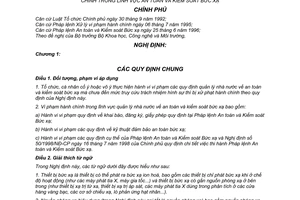 Nghị định  19/2001/NĐ-CP xử phạt vi phạm hành chính trong lĩnh vực an toàn và kiểm soát bức xạ