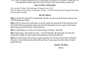 Quyết định 6/2001/QĐ-TTg chế độ bồi dưỡng chấp hành viên thi hành án dân sự