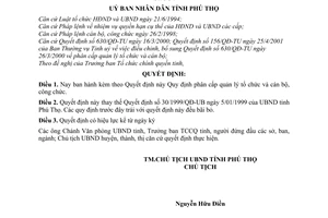 Quyết định 1333/2001/QĐ-UB  phân cấp quản lý tổ chức cán bộ, công chức
