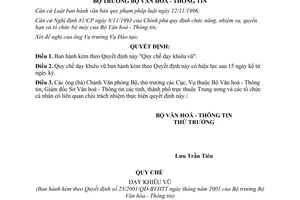 Quyết định 23/2001/QĐ-BVHTT Quy chế dạy khiêu vũ do Bộ Văn hóa Thông tin ban hành