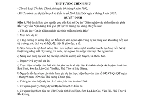 Quyết định 612/QĐ-TTg dự án Giảm nghèo các tỉnh miền núi phía Bắc