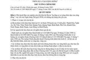 Quyết định 622/QĐ-TTg phê duyệt báo cáo nghiên cứu tiền khả thi dự án "hạ tầng cơ sở nông thôn dựa vào cộng đồng