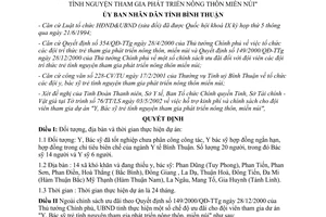 Quyết định 38/2002/QĐ/UBBT ưu đãi Y Bác sỹ trẻ tình nguyện phát triển nông thôn miền núi Bình Thuận