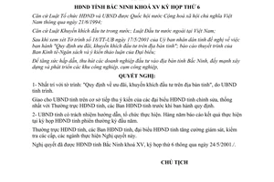 Nghị quyết 28/2001/NQ-HĐND ưu đãi khuyến khích đầu tư Bắc Ninh