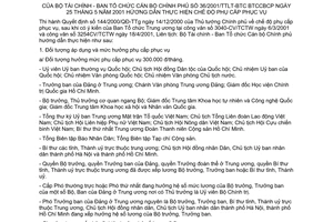 Thông tư liên tịch 36/2001/TTLT-BTC-BTCCBCP hướng dẫn chế độ phụ cấp phục vụ