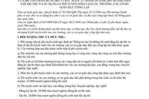 Thông tư 34/2001/TT-BTC hướng dẫn chế độ thu và sử dụng lệ phí tuyển sinh vào các trường, cơ sở giáo dục công lập