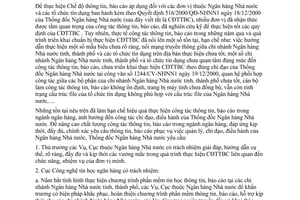 Chỉ thị 04/2001/CT-NHNN thực hiện công tác thông tin báo cáo ngành Ngân hàng