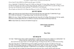 Quyết định 35/2001/QĐ-UB thực hiện 75/2000/NĐ-CP công chứng chứng thực Lâm Đồng