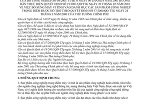 Thông tư 04/2001/TT-BCN bổ sung máy vi tính vào danh mục các sản phẩm công nghiệp trọng điểm hướng dẫn thực hiện Quyết định 19/2001/QĐ-TTg