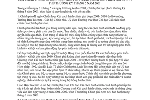 Nghị quyết 06/2001/NQ-CP phiên họp Chính phủ thường kỳ tháng 5 năm 2001