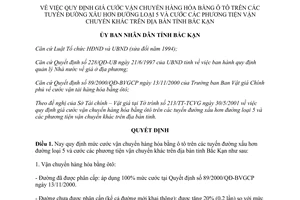 Quyết định 866/QĐ-UB năm 2001 quy định giá cước vận chuyển hàng hóa bằng ô tô