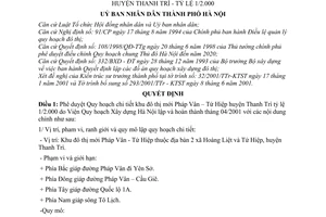 Quyết định 34/2001/QĐ-UB phê duyệt Quy hoạch chi tiết khu đô thị mới Pháp Vân - Tứ Hiệp huyện Thanh Trì - Tỷ lệ 1/2.000