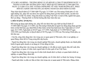 Thông tư 11/2001/TT-BLĐTBXH nghỉ dưỡng sức, phục hồi sức khoẻ cho người lao động tham gia bảo hiểm xã hội