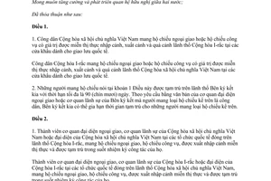 Hiệp định về miễn thị thực giữa Việt Nam và I-rắc