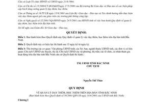 Quyết định 56/2001/QĐ-UB Quy định quản lý dạy học thêm trên địa bàn tỉnh