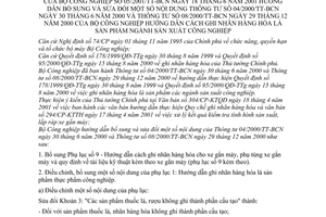 Thông tư 05/2001/TT-BCN cách ghi nhãn hàng hoá là sản phẩm ngành sản xuất công nghiệp hướng dẫn bổ sung Thông tư 04/2001/TT-BCN