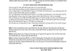 Quyết định 42/2001/QĐ-UB thực hiện chế độ hợp đồng lao động loại công việc trong cơ quan hành chính, sự nghiệp Nhà nước