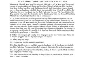 Chỉ thị 05/2001/CT-NHNN cho vay ngoài địa bàn TCTD Việt Nam