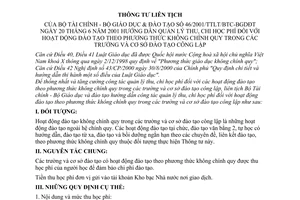Thông tư liên tịch 46/2001/TTLT-BTC-BGDĐT hướng dẫn quản lý thu chi học phí đào tạo phương thức không chính quy trường công lập