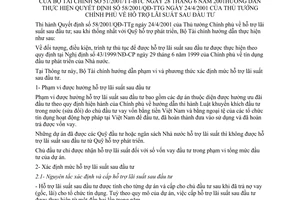 Thông tư 51/2001/TT-BTC hỗ trợ lãi suất sau đầu tư để hướng dẫn thực hiện Quyết định 58/2001/QĐ-TTg