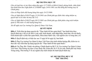 Quyết định 2701/2001/QĐ-BYT triển khai áp dụng nguyên tắc thực hành tốt bảo quản thuốc