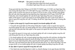 Công văn 606/NHNN-QLNH mua bán ngoại tệ của doanh nghiệp chế xuất