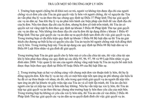 Công văn 62/2001/KHXX trả lời  trường hợp ly hôn