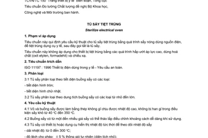Tiêu chuẩn Việt Nam TCVN 6791:2001 về Tủ sấy tiệt trùng do Bộ Khoa học Công nghệ và Môi trường ban hành