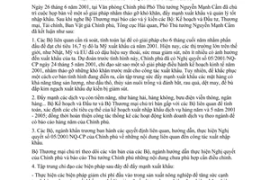 Thông báo 58/TB-VPCP kết luận Phó Thủ tướng Nguyễn Mạnh Cầm đẩy mạnh xuất khẩu