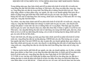 Chỉ thị 15/2001/CT-UB hỗ trợ kinh tế-xã hội miền núi đồng bào đặc biệt khó khăn Lâm Đồng