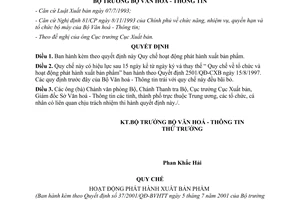 Quyết định 37/2001/QĐ-BVHTT Quy chế hoạt động phát hành xuất bản phẩm