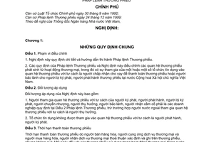 Nghị định 32/2001/NĐ-CP thi hành Pháp lệnh Thương phiếu