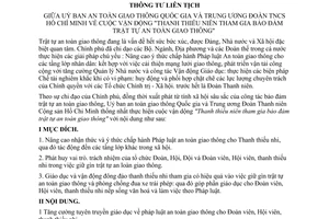 Thông Tư liên tịch 124/2001/TTLT-UBATGTQG-TƯĐ Cuộc vận động Thanh thiếu niên tham gia bảo đảm trật tự an toàn giao thông