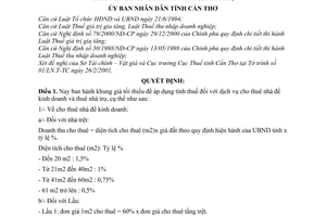 Quyết định 51/2001/QĐ-UB khung giá tối thiểu áp dụng tính thuế