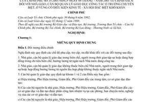 Nghị định 35/2001/NĐ-CP chính sách nhà giáo, cán bộ quản lý giáo dục công tác ở trường chuyên biệt, ở vùng có điều kiện kinh tế - xã hội khó khăn