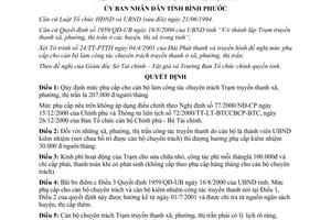 Quyết định 52/2001QĐ-UB phụ cấp cho cán bộ chuyên trách Trạm truyền thanh xã