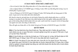Quyết định 1606/2001/QĐ-UB Quy định tạm thời phân cấp quyền hạn trách nhiệm